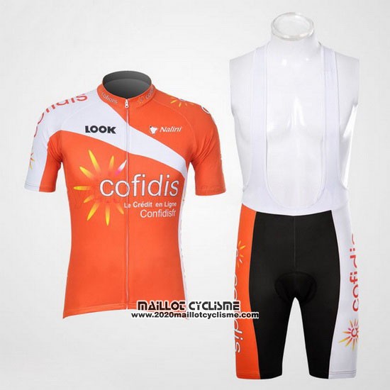 2012 Maillot Ciclismo Cofidis Orange Manches Courtes et Cuissard